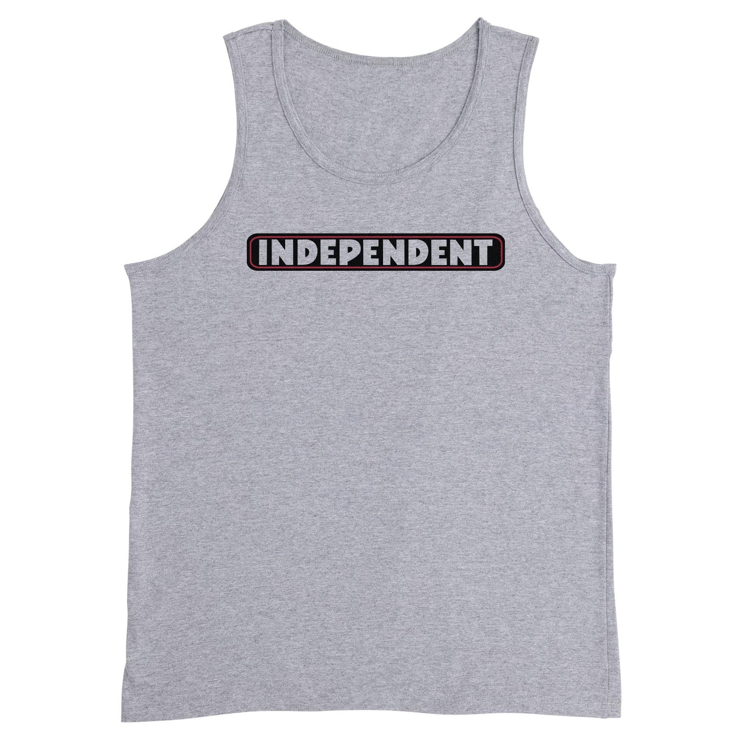 Bar Logo Tank Midweight T-Shirt Ath Hthr Or Black Mens Independent