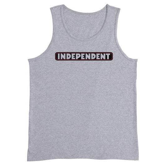 Bar Logo Tank Midweight T-Shirt Ath Hthr Or Black Mens Independent