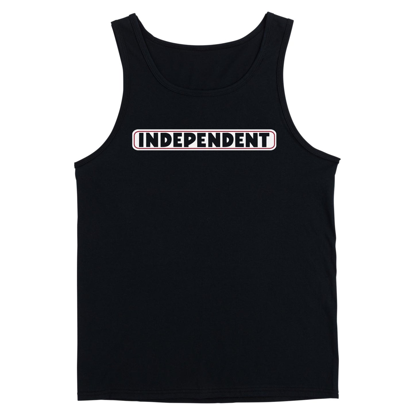 Bar Logo Tank Midweight T-Shirt Ath Hthr Or Black Mens Independent