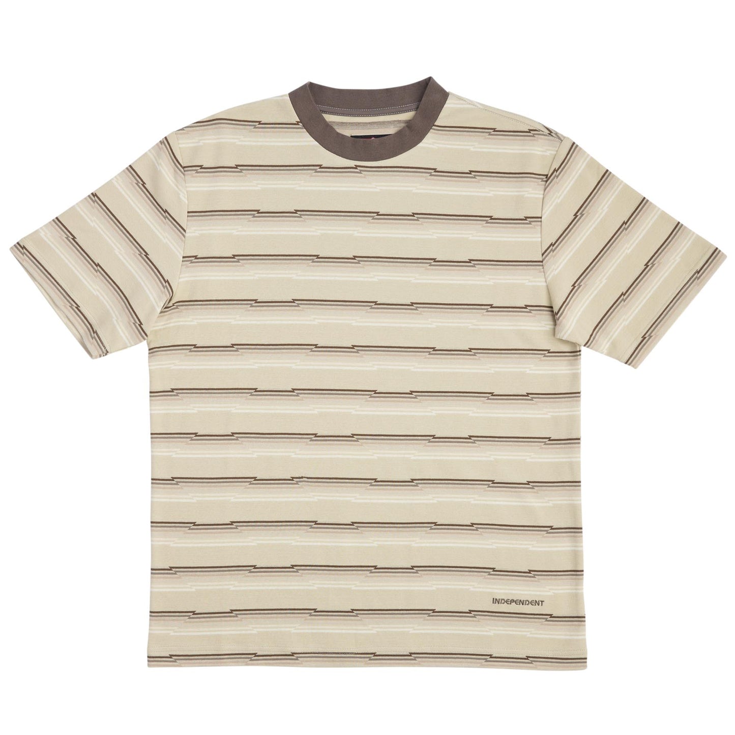 Wired S/S Ringer T-Shirt Sand Stripe Independent Mens