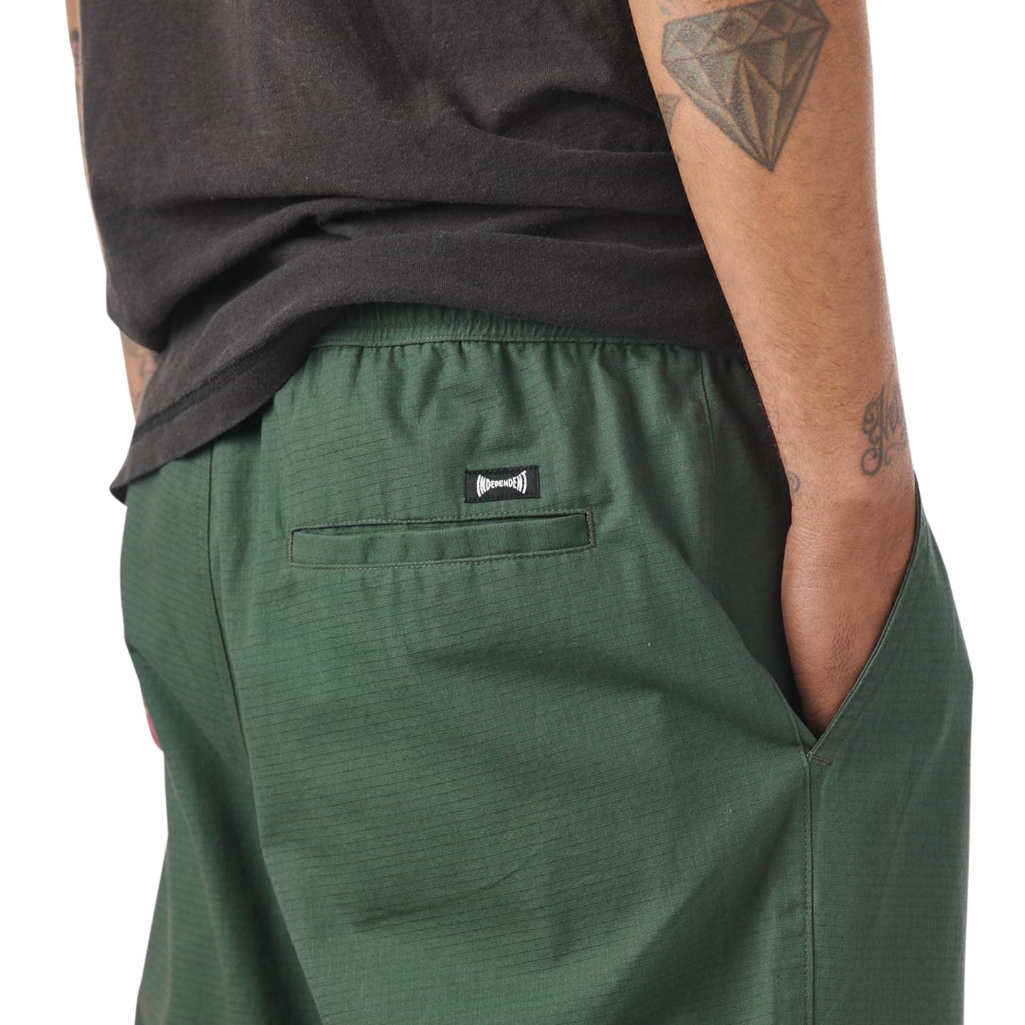 Span Pull On Shorts Black Or Military Bottom Independent