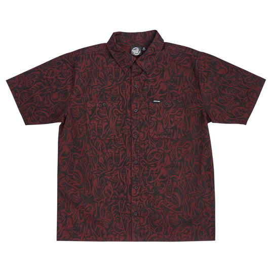 Knox Faces S/S Work Top Mens Oxblood Santa Cruz